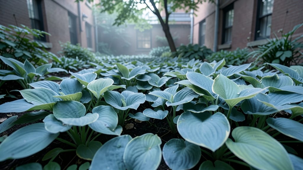 Monochromatic Blue-Green Hosta Drift