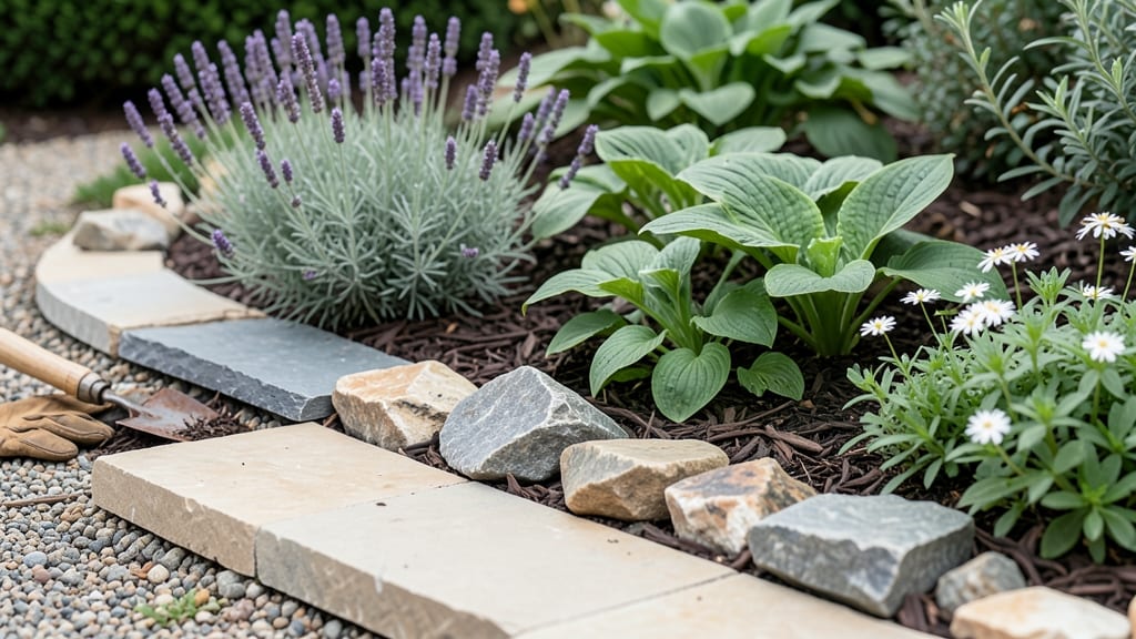 Stone Flower Bed Border: Rustic Charm With Zero-Edge Mess
