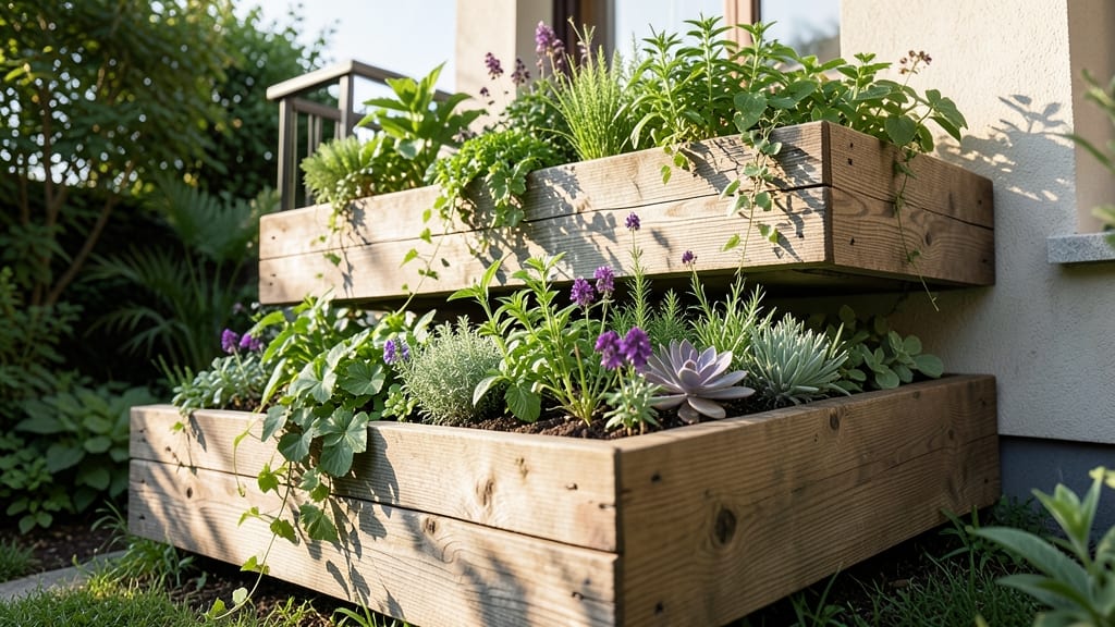 Tiered Wooden Raised Garden Beds