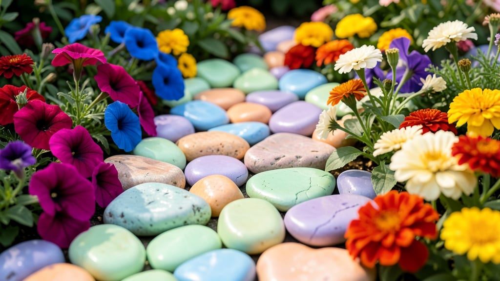 Rainbow Rock Garden with Annuals