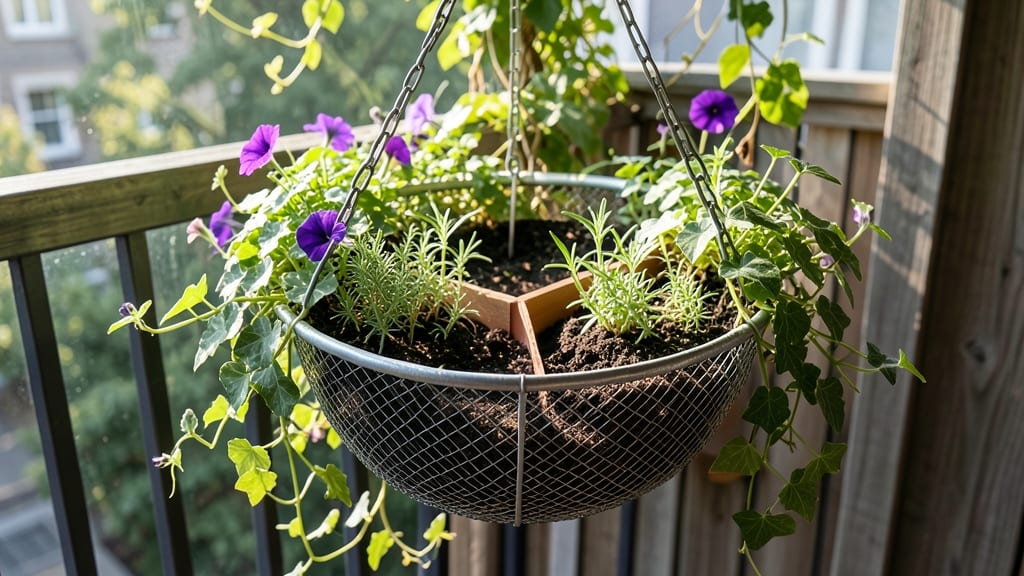 Hanging Wire Basket Round Garden Bed