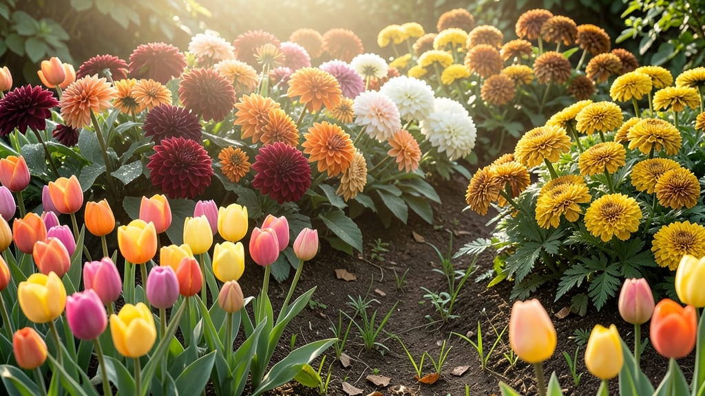 Seasonal Color Gradient Flower Bed
