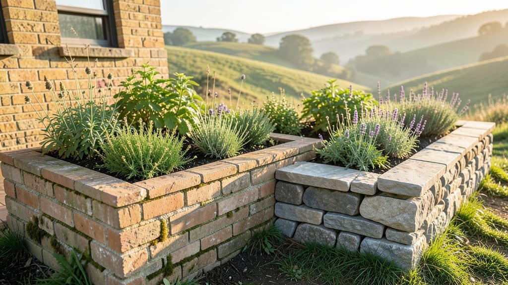 Brick or Stone Masonry Garden Beds