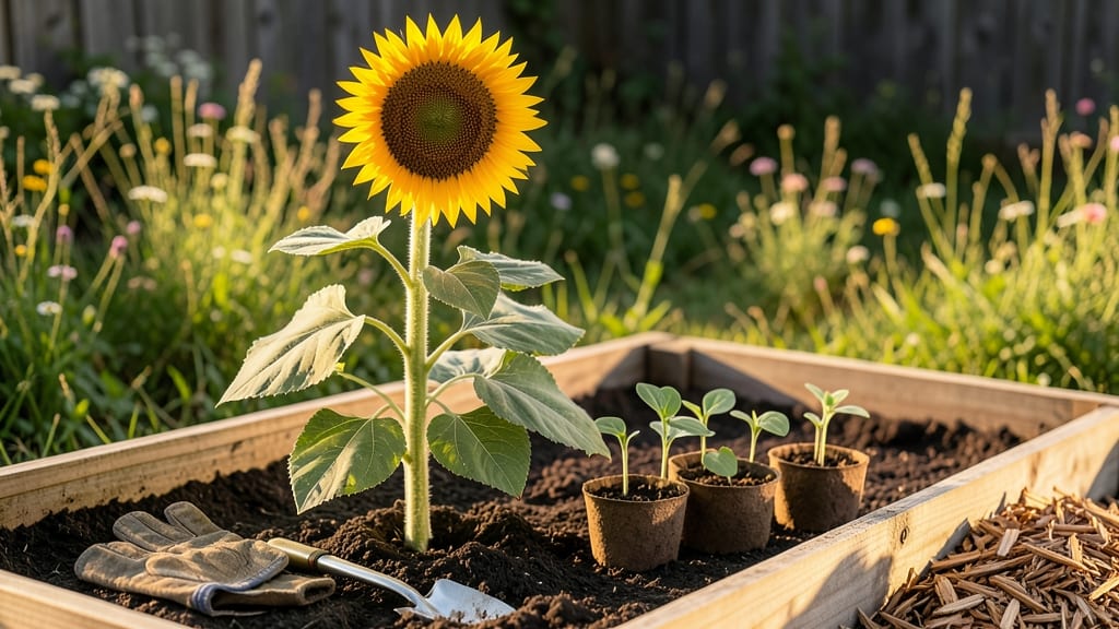 Raised Garden Bed Design: Sunflower Tower for Sky-High Blooms