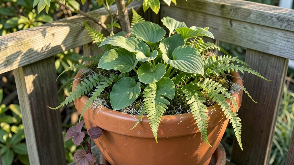 Container Hosta Arrangement