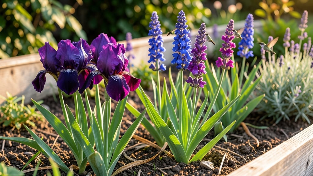 Iris and Salvia Contrast