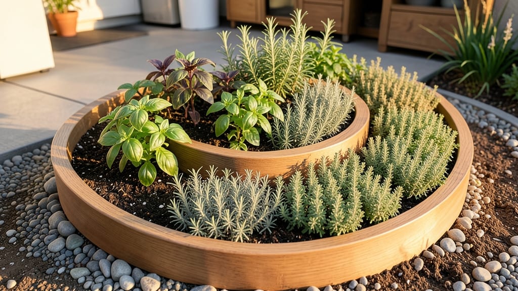 Raised Bed Spiral Herb Garden