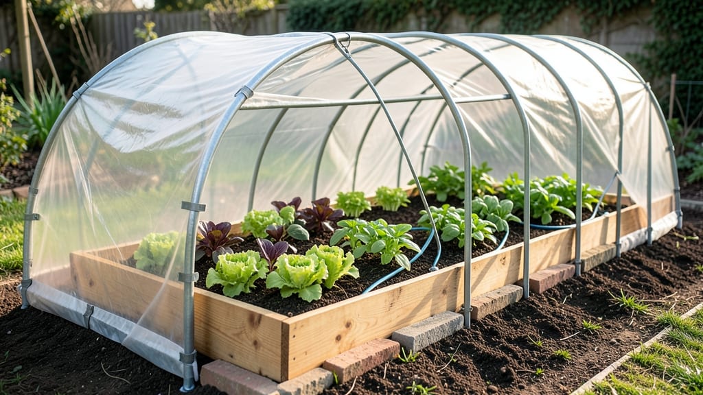 Garden Bed Hoop House: Year-Round Shelter for Cold-Hardy Crops
