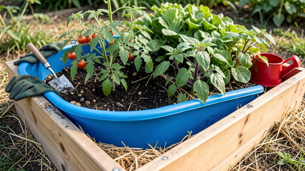Kiddie Pool Raised Bed Garden: Space-Saving Planter for Small Yards