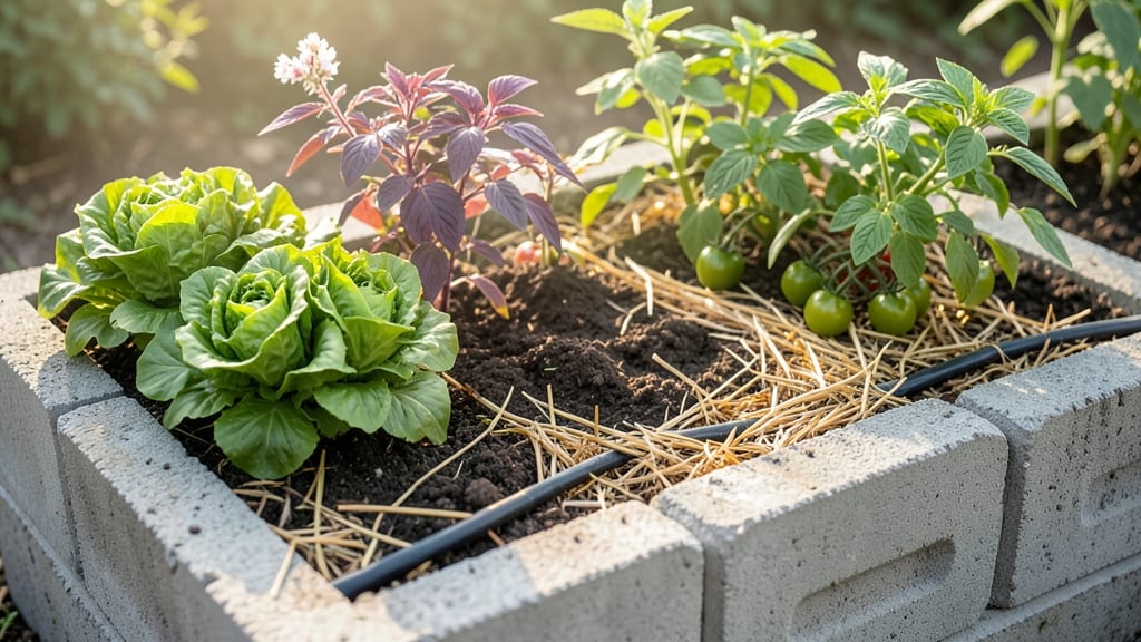 Cement Block Raised Bed Garden: Heavy-Duty Planter for Year-Round Vegetables
