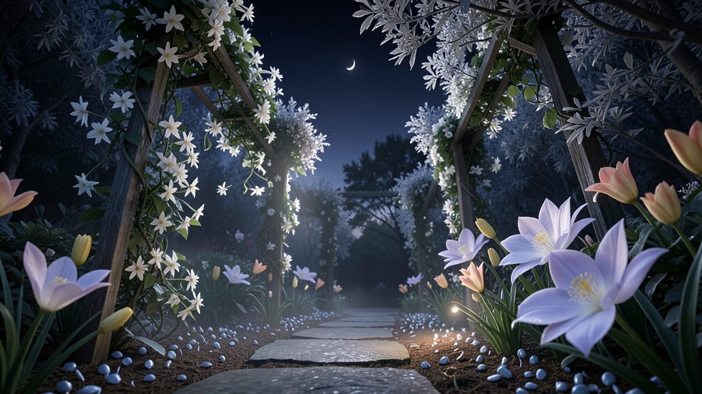 Moon Garden with Nocturnal Blooms