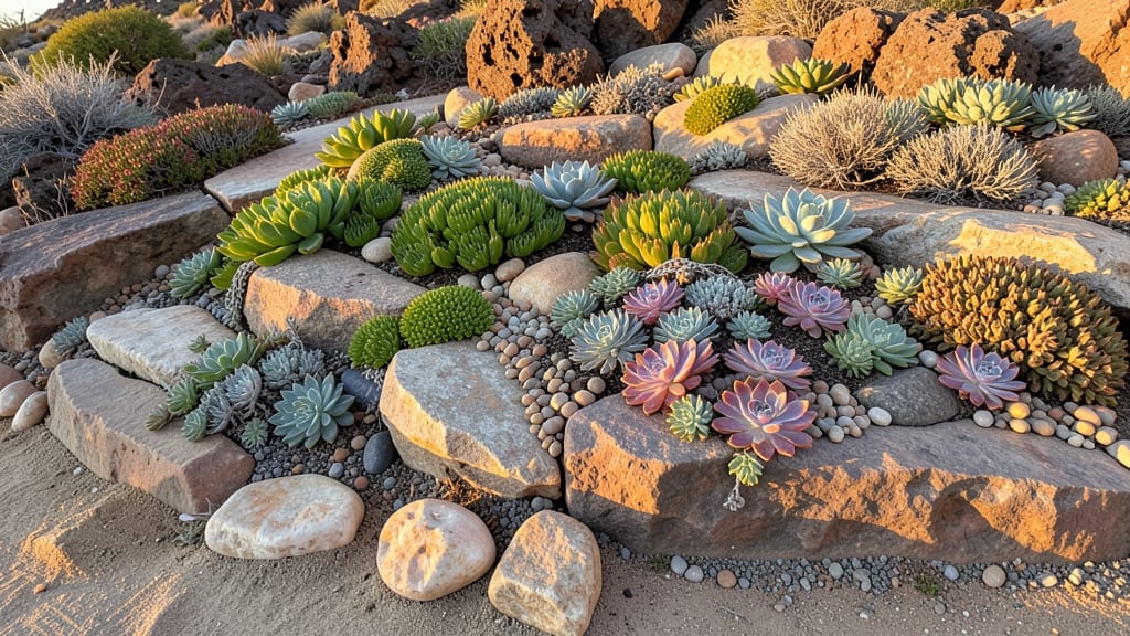 Drought-Tolerant Succulent Rock Garden