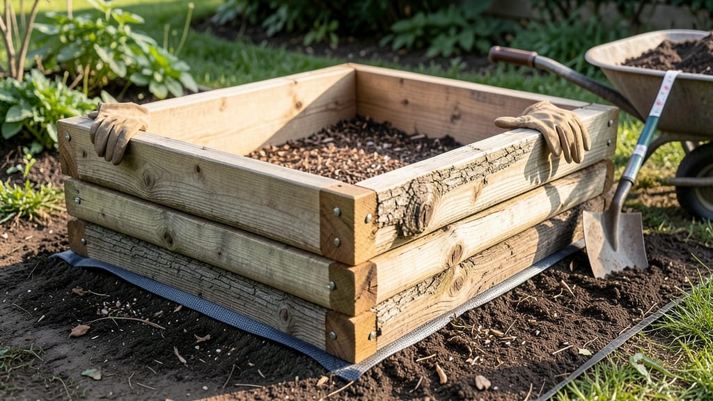Raised Garden Beds Using Logs: Rustic Stability for Heavy Loads and Wind