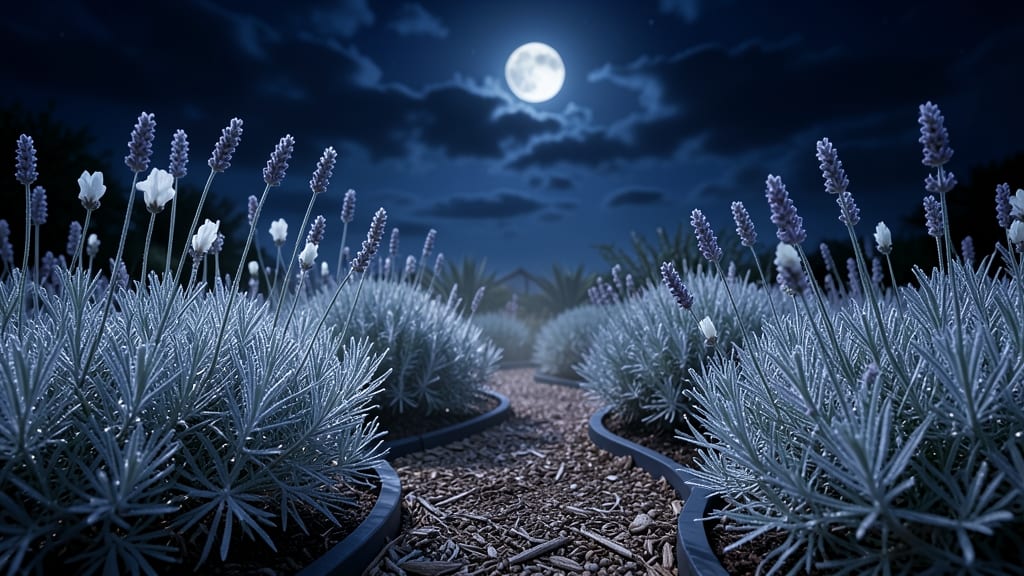 Moon Garden with Lavender and Silver Foliage