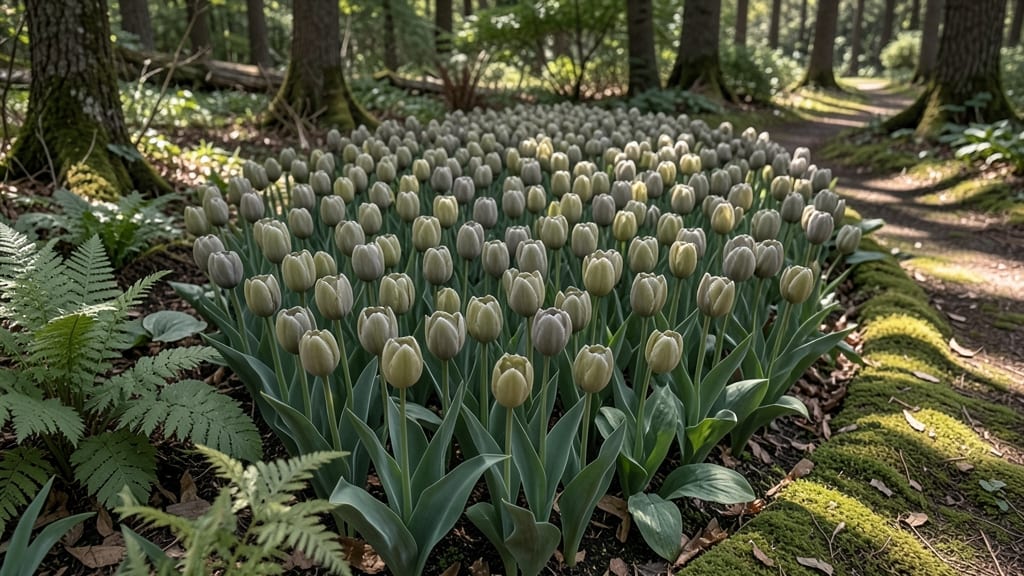 Muted Olive Green Tulip Patch