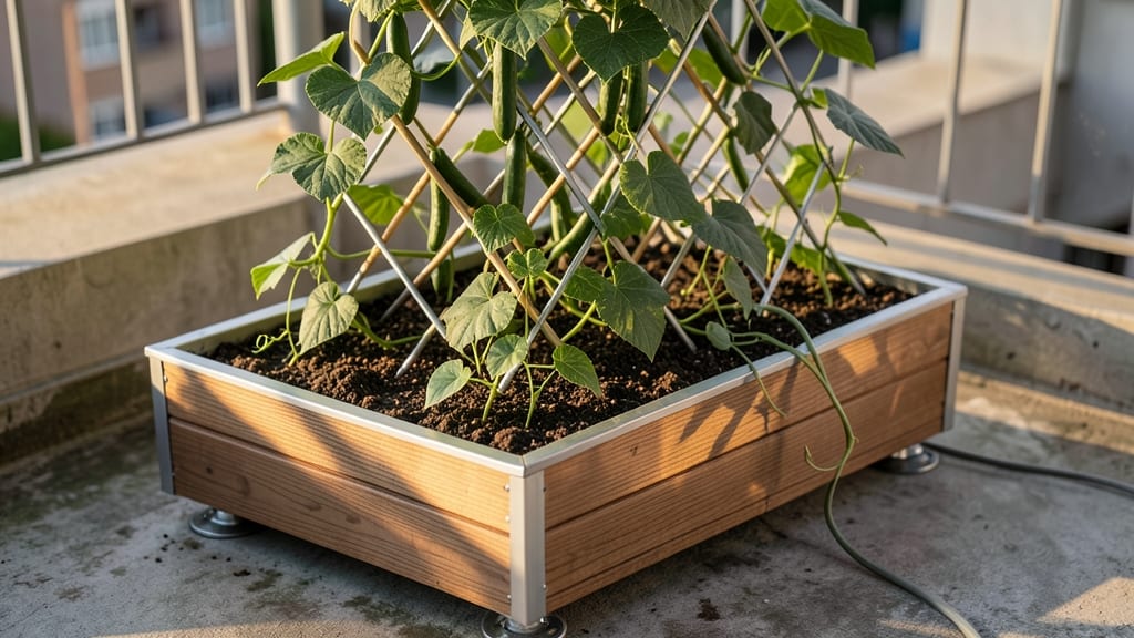 Raised Planter Box with Trellis