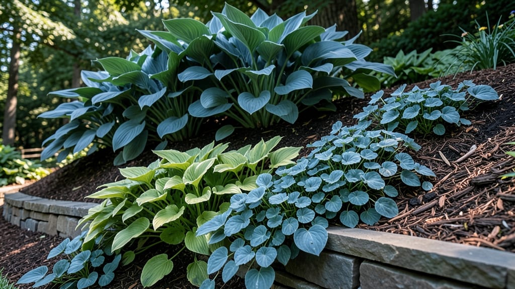 Tiered Hosta Waterfall Design