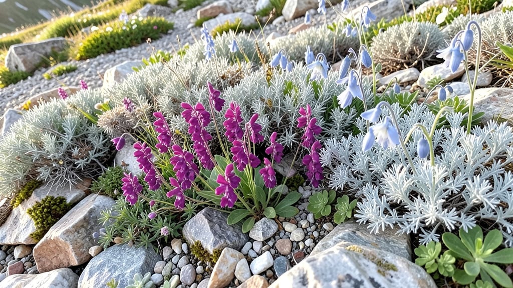 Alpine Rock Garden with Wildflowers