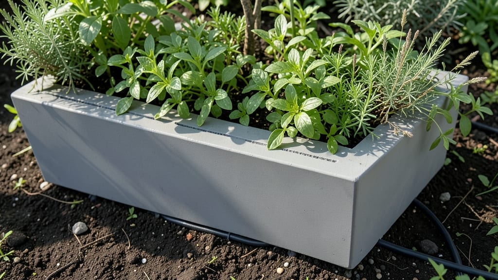 Concrete Planter with Integrated Drip System