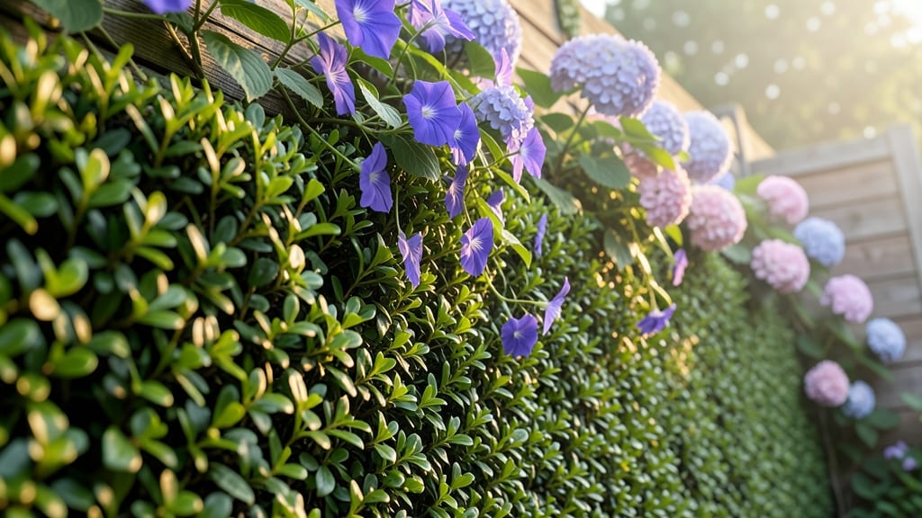 Evergreen Boxwood Hedges With Seasonal Flowers