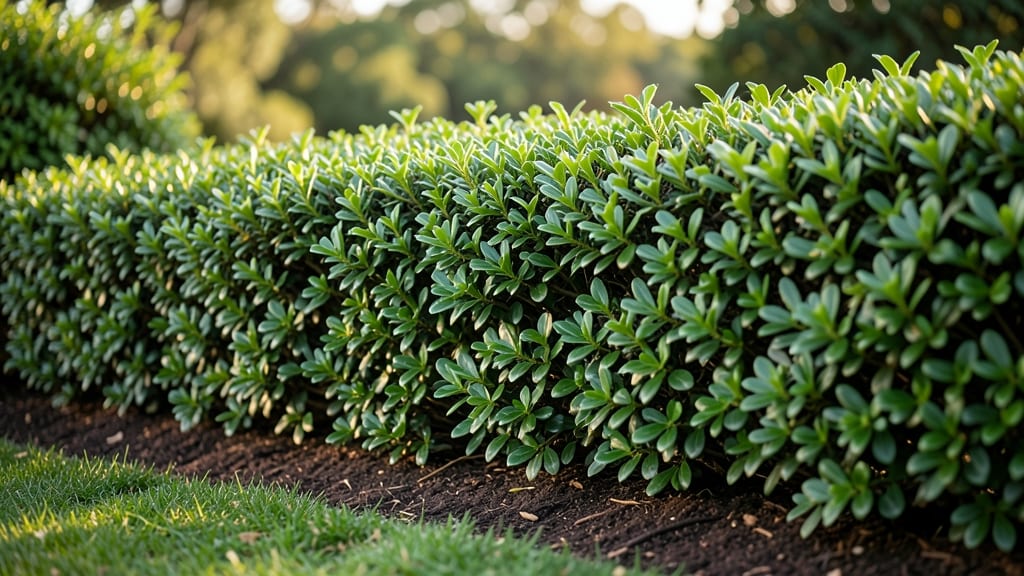 Living Hedge Fence with Boxwood Shrubs