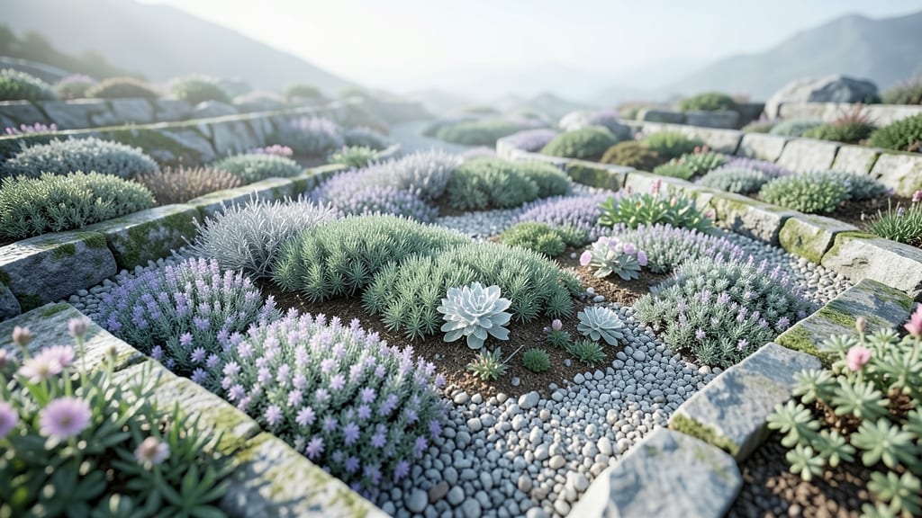 Rock Garden with Alpine Plants
