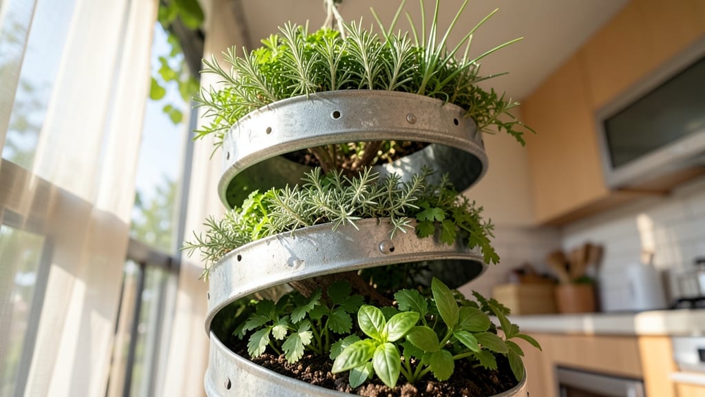 Spiral Herb Tower with Self-Watering Base