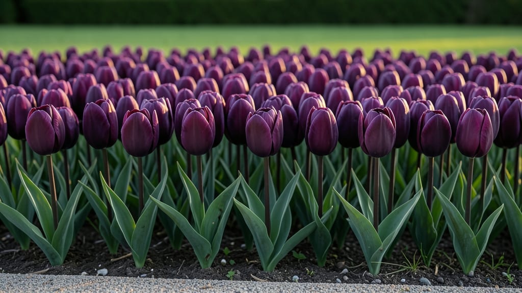 Velvet Purple Tulip Border