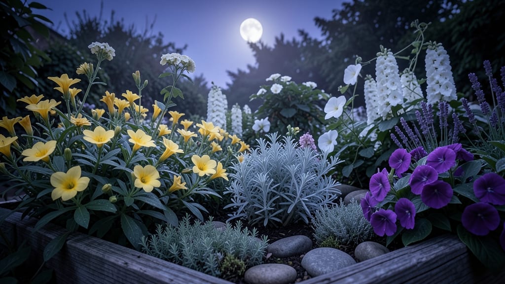 Moon Garden With Nocturnal-Blooming Flowers