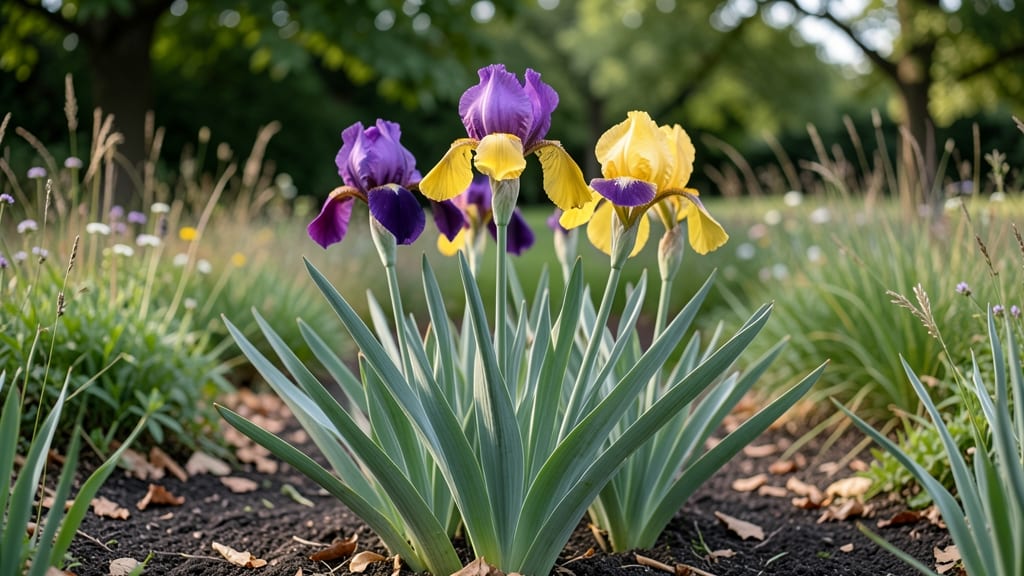 Bed of Irises: Fragrant Purple Swaths That Bloom All Season
