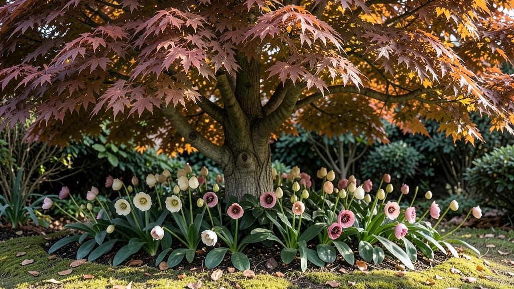 Copper Beech and Hellebore Underplanting