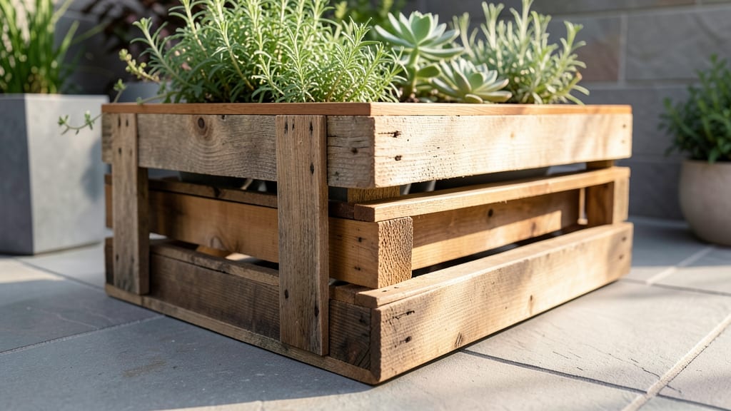 Pallet Wood Planters with Greenery Overflows
