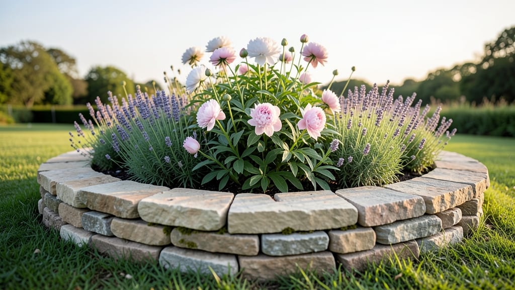 Circular Stone Border Flower Beds