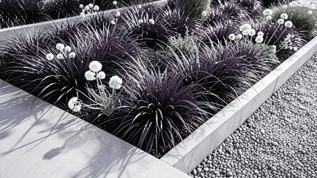Monochromatic Black and White Flower Beds