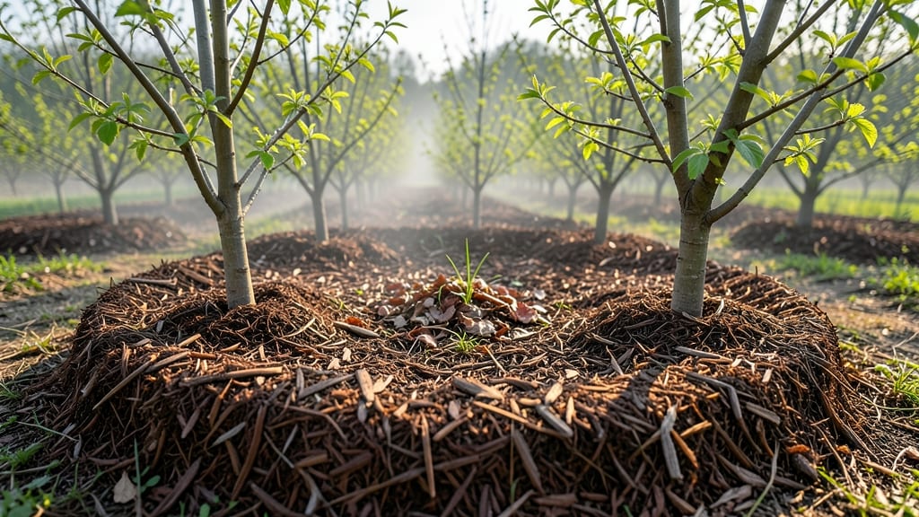 Mulch-Wrapped Tree Planter Beds