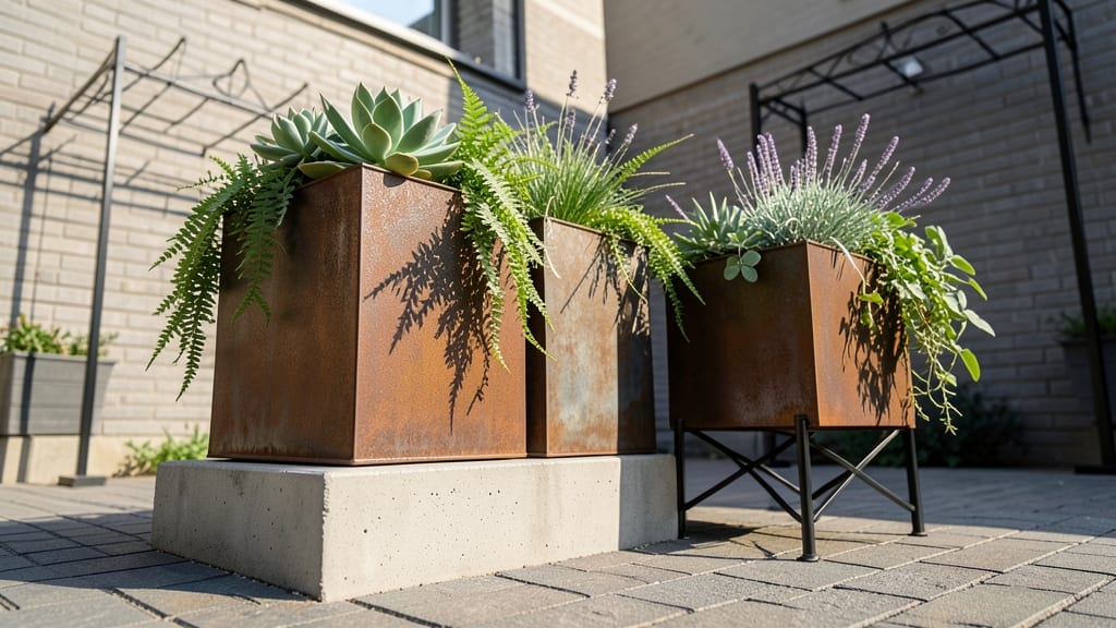 Modern Metal Planter Flower Beds